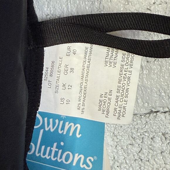 Swim Solutions Pull-on Swim Shorts - Black 10 MSRP $56 - Picture 6 of 8
